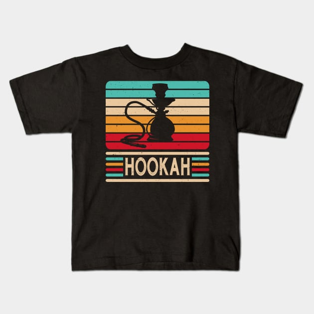 Hookah Vintage Retro Water Pipe Shisha Vape Kids T-Shirt by Foxxy Merch